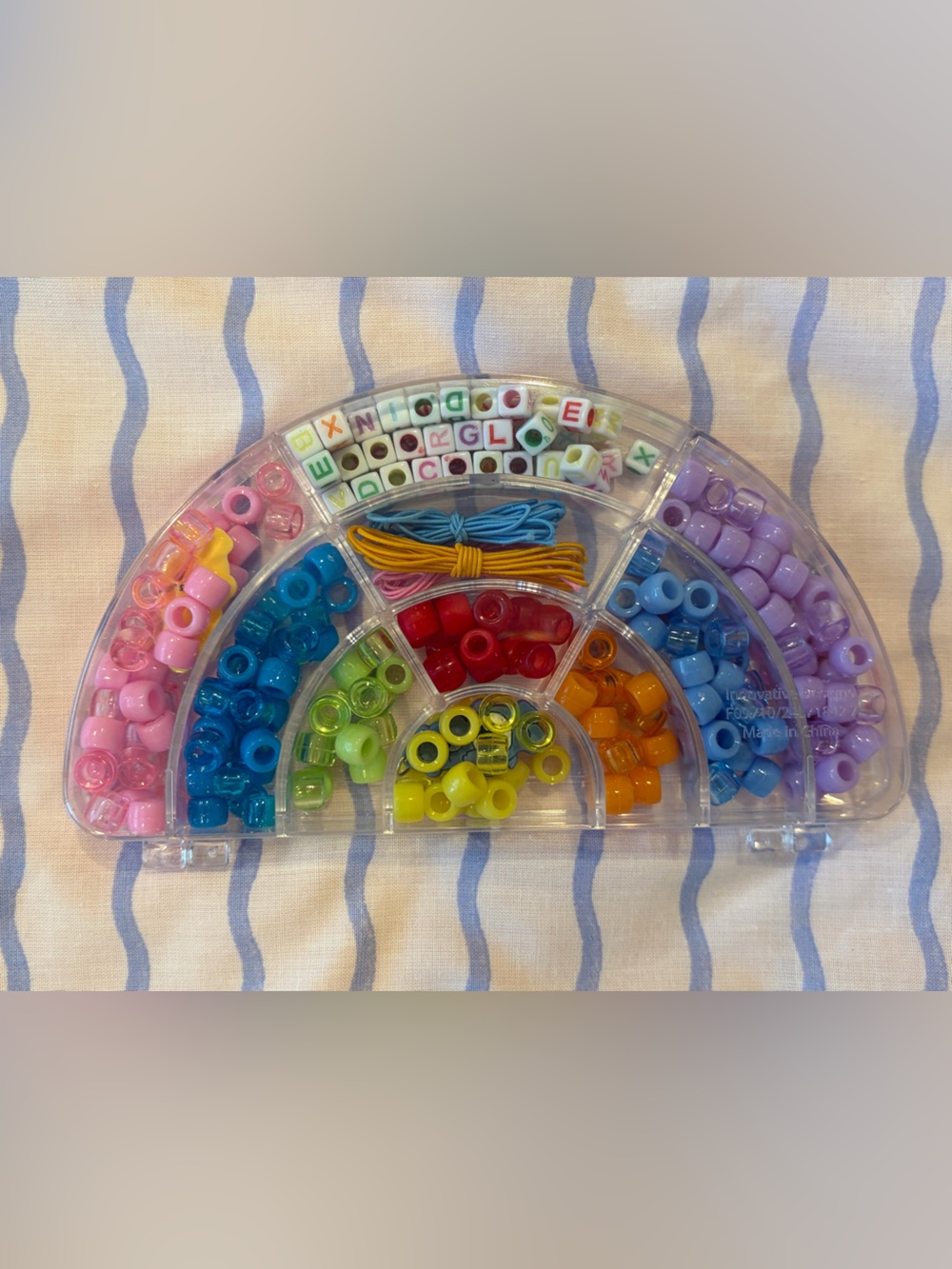 Care Bears Colorful Kids Bead Bracelet Kit: Rainbow and Letter Beads 🌈